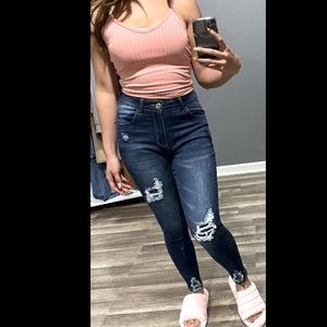 Cute ribbed pink tank